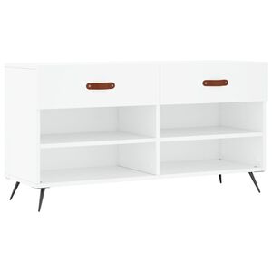 vidaXL Skobenk hvit 102x35x55 cm konstruert tre