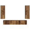 vidaXL TV-benksett Veggmontert 3 pcs Gammelt tre Konstruert tre
