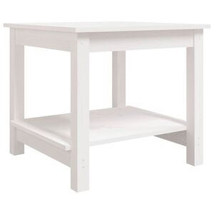 vidaXL Salongbord hvit 50x50x45 cm heltre furu