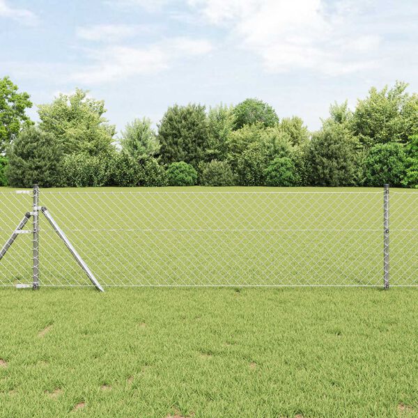 vidaXL Gjerdep&aring;le s&oslash;lv 25 x 0,8 m (40 x 40 mm mesh) St&aring;l