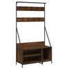 vidaXL Klesstativ med skooppbevaring brun eik 100x41x184 cm