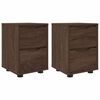 vidaXL Nattbord 2 pcs Brun Eik 30,5 x 30 x 43 cm Konstruert tre