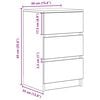 vidaXL Nattskap med 3 skuffer 2 stk artisan eik 39x35x65 cm