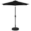vidaXL Hageparasol med LED-lamper og fot 2,3 x 2,3 m Polyester Svart