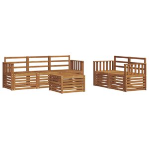vidaXL Sofasett 6 pcs Naturlig Solid akasietre