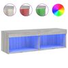 vidaXL TV-benker med LED-lys 2 stk gr&aring; sonoma 100x30x30 cm