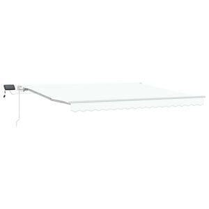 vidaXL Uttrekkbar markise Hvit 400 &times; 300 cm Stoff og Aluminium