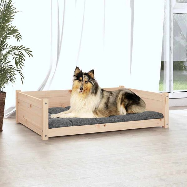vidaXL Hundeseng 95,5x65,5x28 cm heltre furu