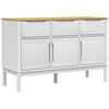 vidaXL Skjenk FLORO hvit 114x43x74 cm heltre furu