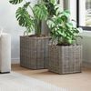 vidaXL Planter Kurv med lagring 2 pcs Gr&aring; Lacak Rattan