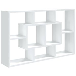 vidaXL Vegghylle hvit 85x16x52,5 cm konstruert tre