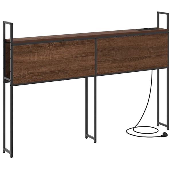 vidaXL Oppbevaringshodegjerde med Ladeplass med hylle brun eik 120 cm