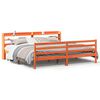 vidaXL Sengeramme uten madrass voksbrun 200x200 cm heltre furu