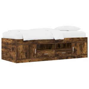 vidaXL Sengeramme med oppbevaring R&oslash;kt Eik 80 x 200 cm Konstruert tre