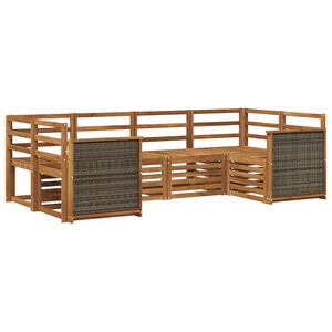 vidaXL Seksjonssofa Sett 5 pcs Naturlig Solid akasietre