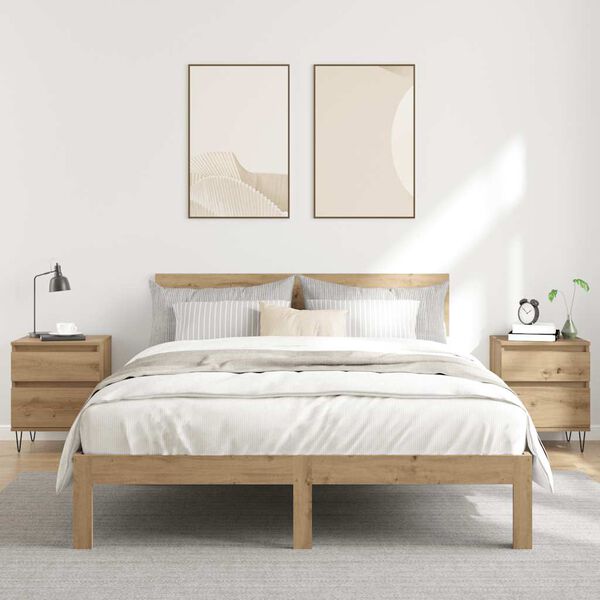 vidaXL Nattbord 2 stk artisan eik 40x35x50 cm konstruert tre