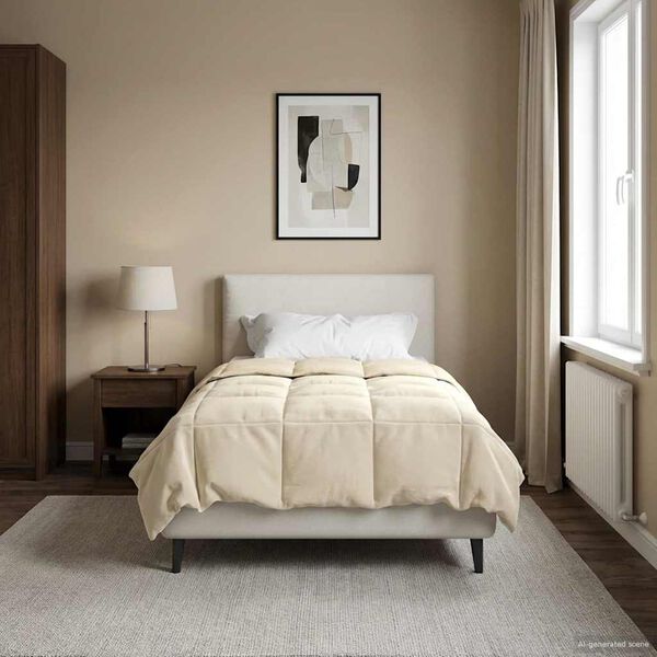 vidaXL Sommerdyne Quilted Krem 155 x 200 cm Mikrofiber