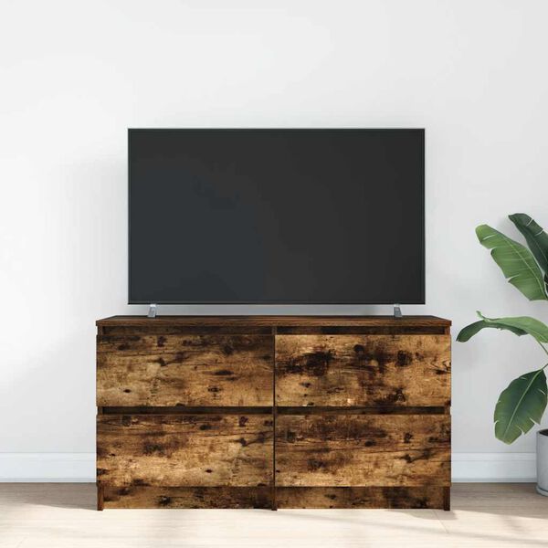vidaXL TV-benk r&oslash;kt eik 100x35x54 cm konstruert tre