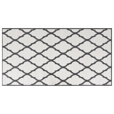 vidaXL Uteteppe grå og hvit 80x150 cm vendbart design