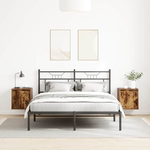 vidaXL Veggmonterte nattbord 2 stk r&oslash;kt eik 38x34x40 cm