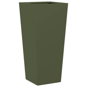 vidaXL Plantekasse olivengr&oslash;nn 35x35x75 cm st&aring;l