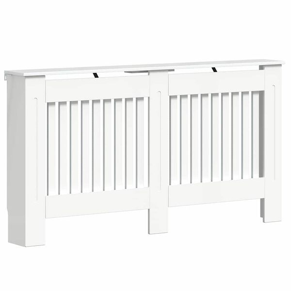 vidaXL Radiator Deksel H&oslash;yglanset hvit 152 x 19 x 81,5 cm