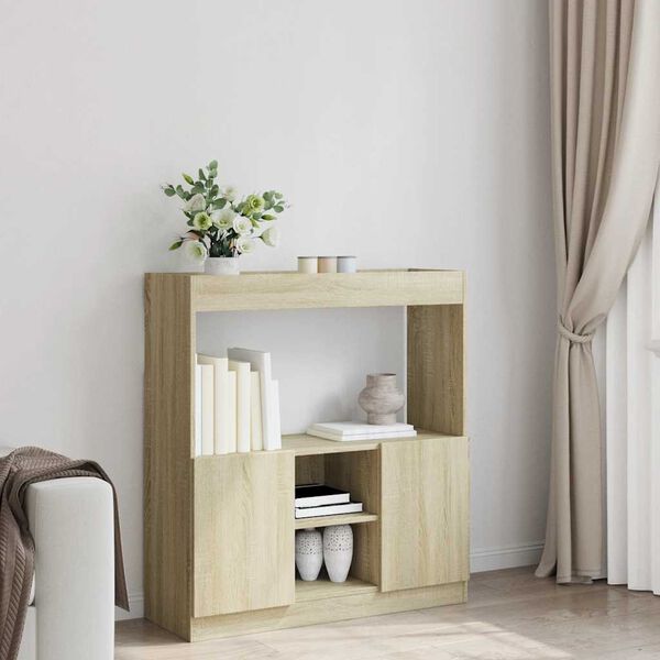 vidaXL Highboard sonoma eik 92x33x100 cm konstruert tre