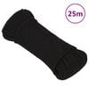 vidaXL Arbeidstau svart 4 mm 25 m polyester