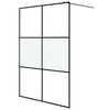 vidaXL Dusjvegg svart 140x195 cm halvfrostet ESG-glass