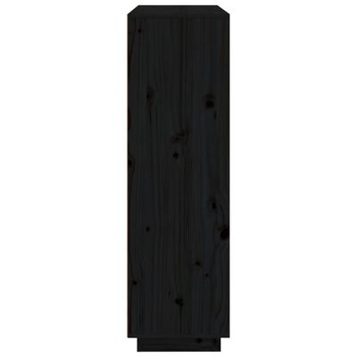 vidaXL Highboard svart 110,5x35x117 cm heltre furu
