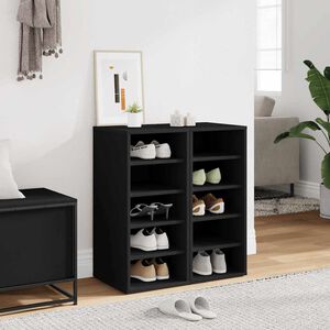 vidaXL Skoskap svart 2 stk 31,5x35x70 cm konstruert tre