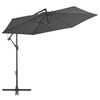 vidaXL Hengende hageparasoll med trestang 400x300 cm antrasitt