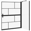 vidaXL Bade dusjvegg Svart og gjennomsiktig 116 x 68 x 128 cm