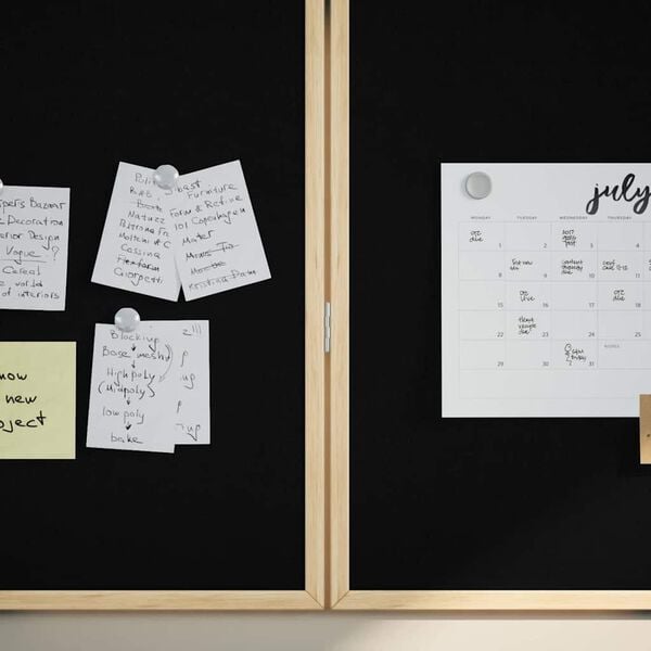 vidaXL Info-tavle Svart 80 x 80 x 1.4 cm Heltre furu