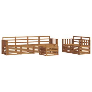 vidaXL Utend&oslash;rs sofa-sett 7 pcs Naturlig Solid akasietre