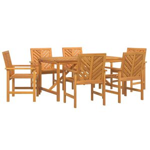 vidaXL Hage Spisegruppe 7 stk. Brun Solid akasietre