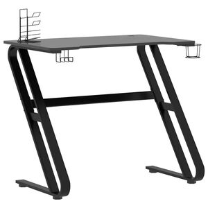 vidaXL Gamingbord med ZZ-formede ben svart 90x60x75 cm