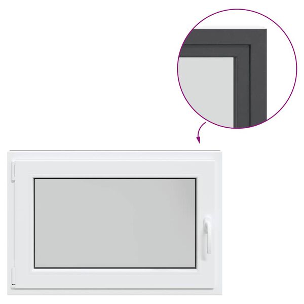 vidaXL Kjellervindu "RISOR" 90x50 cm vipp-og-sving DIN venstre antrasitt