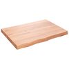 vidaXL Benkeplate til bad lysebrun 80x60x(2-6) cm behandlet heltre