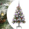 vidaXL Kunstig juletre Gr&oslash;nn og hvit 120 cm PVC og Metall og Plast