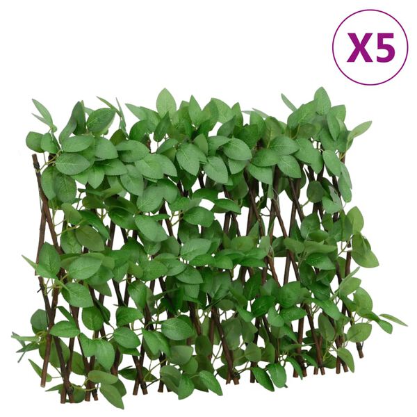 vidaXL Utvidbart espalier med kunstig eføy 5 stk grønn 180x30 cm