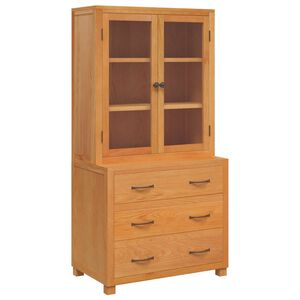 vidaXL Lager m&oslash;belsett 2 stk. Brun 80 x 50 x 160 cm Massivt Eiketre