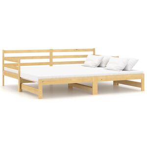 vidaXL Uttrekkbar dagseng heltre furu 2x(90x200) cm