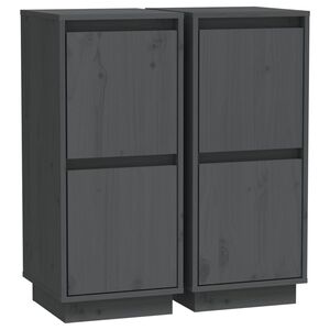vidaXL Skjenker 2 stk gr&aring; 31,5x34x75 cm heltre furu