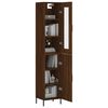 vidaXL Highboard brun eik 34,5x34x180 cm konstruert tre