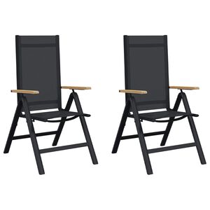 vidaXL Recliner Hage Stoler 2 stk. Svart Textilene