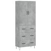 vidaXL Highboard betonggrå 69,5x34x180 cm konstruert tre