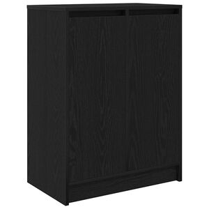 vidaXL Skohylle svart eik 57x34x76 cm konstruert tre