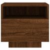 vidaXL Nattbord med LED brun eik 40x39x37 cm