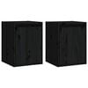vidaXL Veggskap 2 stk svart 30x30x40 cm heltre furu